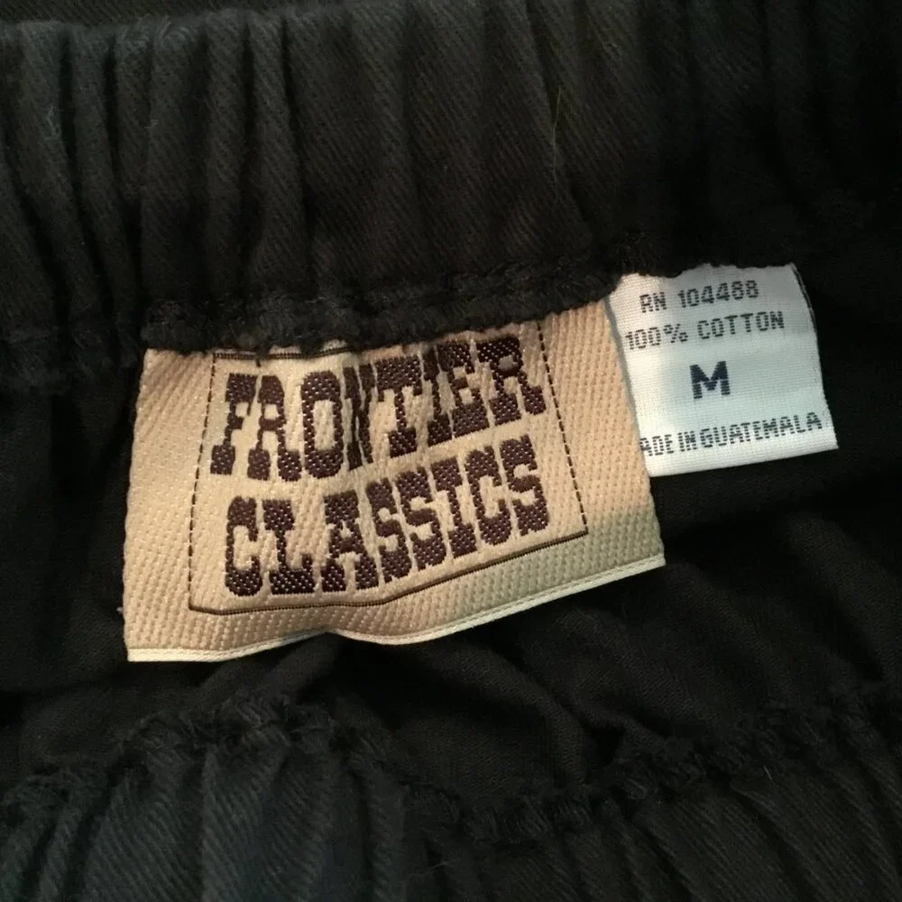 Frontier Classics Black Maxi Skirt Back Ruffles Stretch Band Waist Size M - Picture 7 of 7